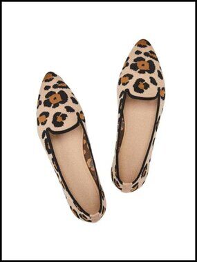 Women's Knit Pointed Toe Loafer Flats Slip On Comfortable Work Travel Shoes
